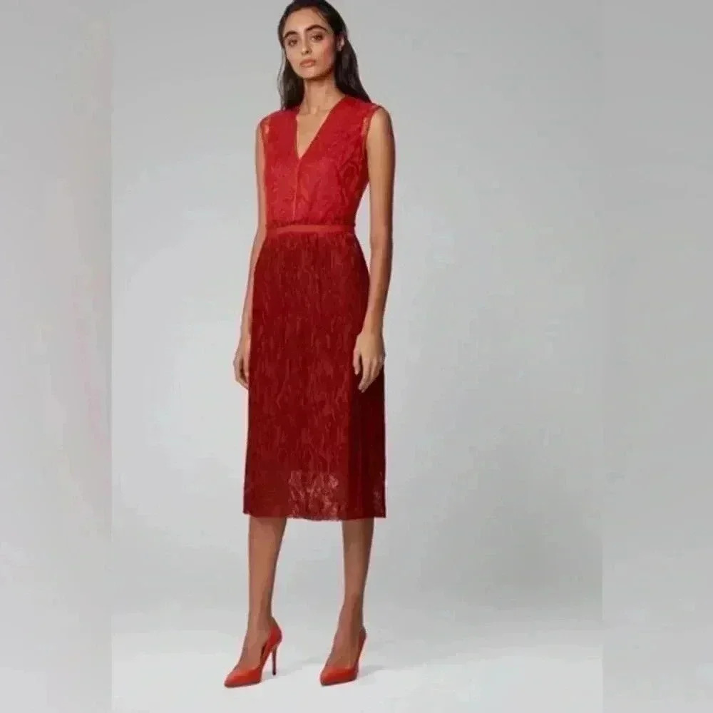 Hugo Boss Damune Embroidered Lace Dress
